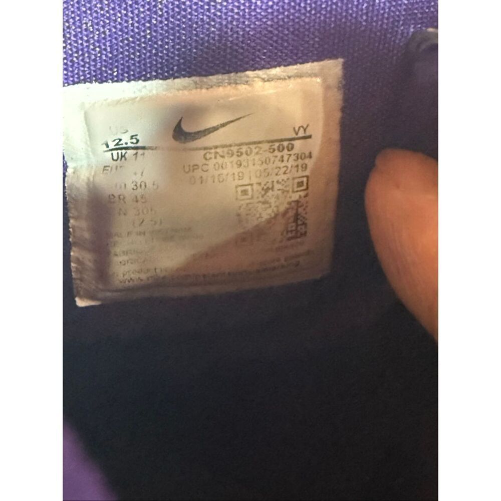 Nike Zoom Rize TB sneakers "Court Purple" Sz 12.5 CN9502-500 - Picture 8 of 8